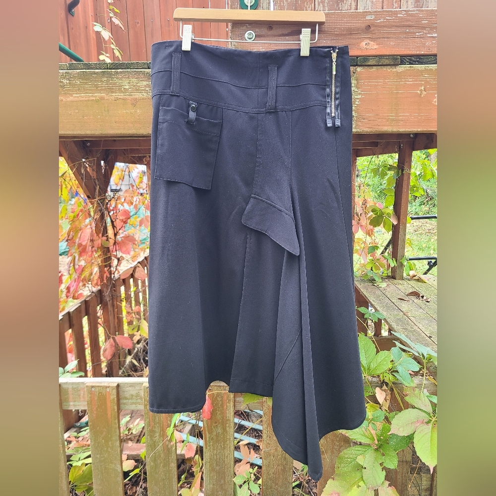 People Like Frank Asymmetrical Black A-Line Skirt